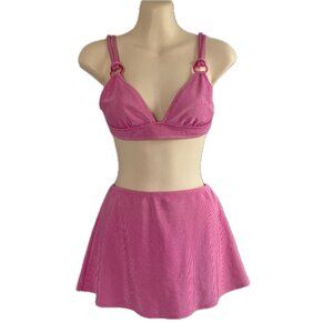Athena 2-Piece Skirted Bikini Bathing Suit with Built-in Panty – Hot Pink – Sz 6